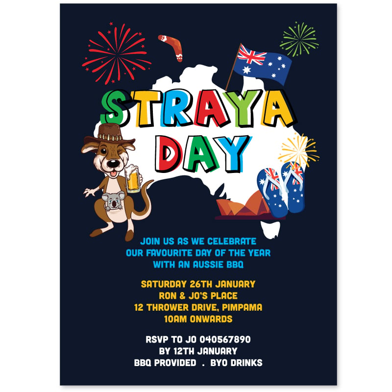 Straya Day Invitations