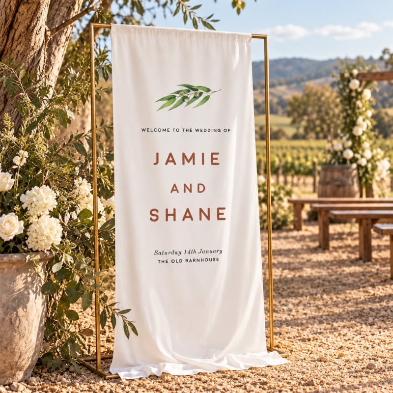 Australian Native Fabric Wedding Welcome Sign