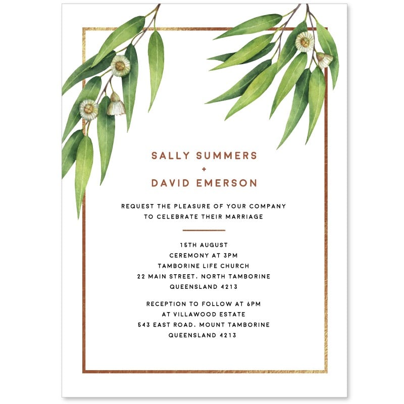 Australian Native Wedding Invitations