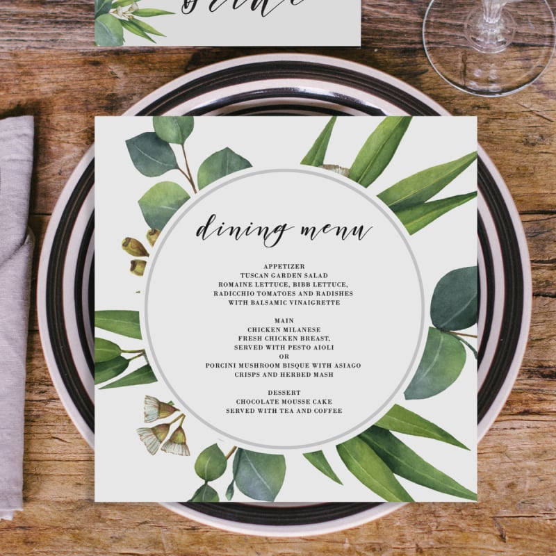 Eucalyptus Leaves Menu