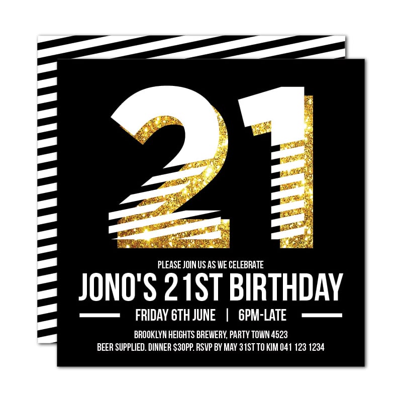Baboom 21 Birthday Invitations