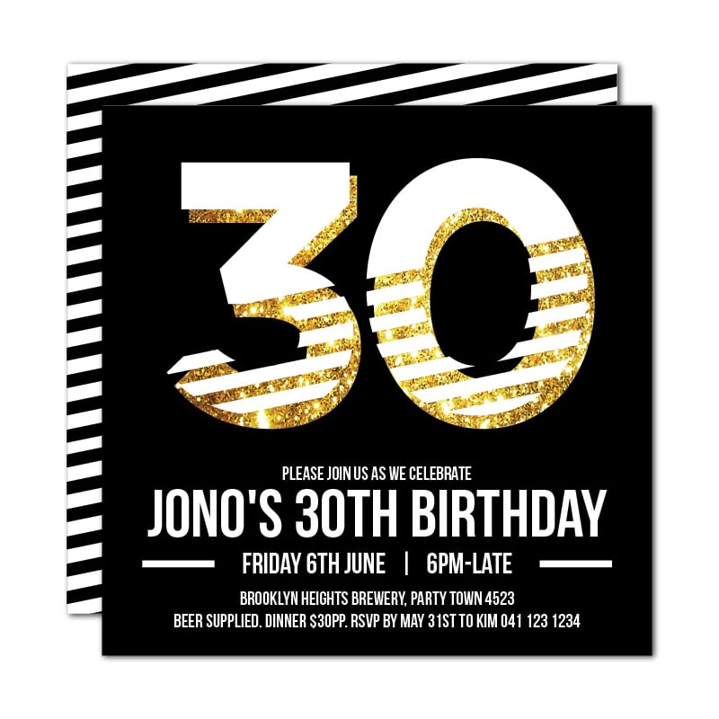 Baboom 30 Birthday Invitations