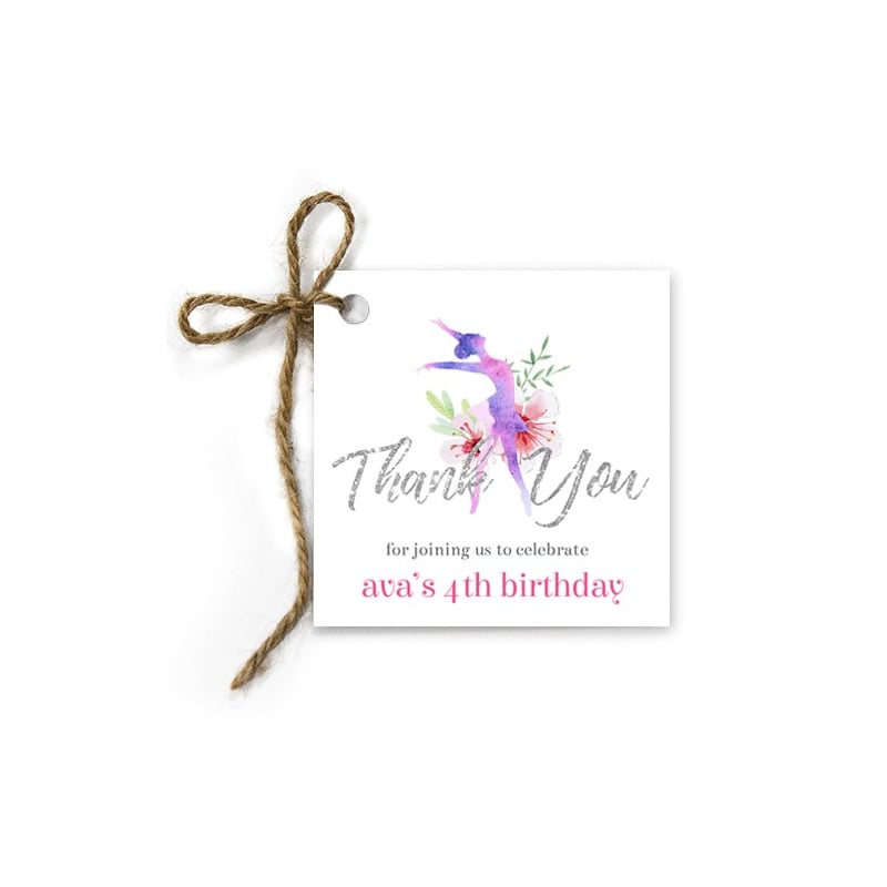 Ballerina Birthday Gift Tags
