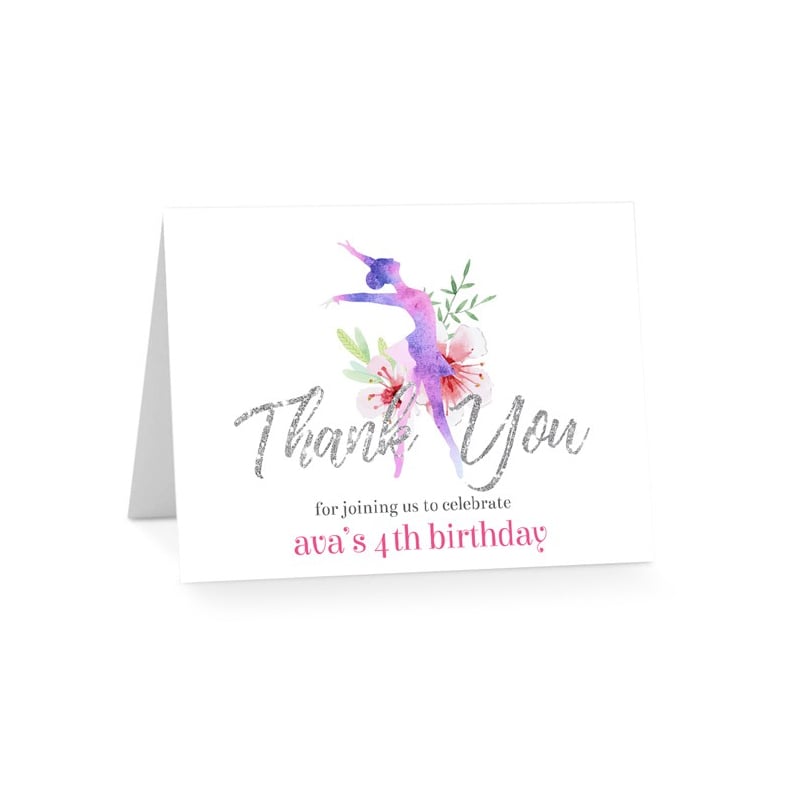 Ballerina Birthday Thank You Cards