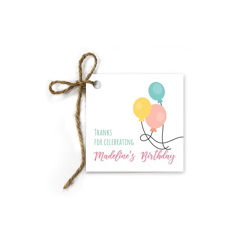 Balloons Birthday Gift Tags