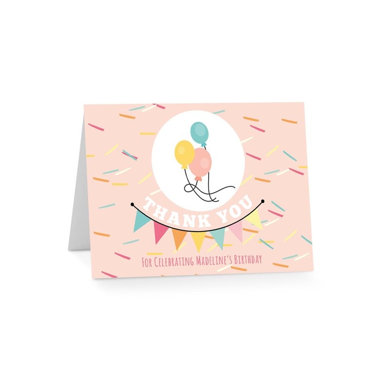 Balloons Birthday Thank You Cards