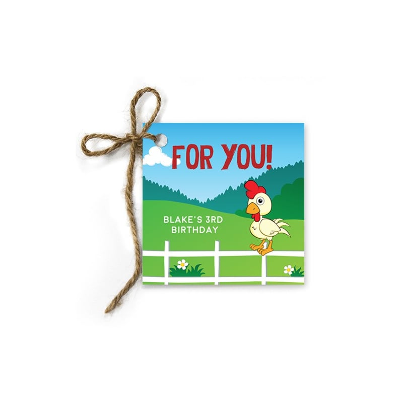 Barnyard Fun Birthday Gift Tags