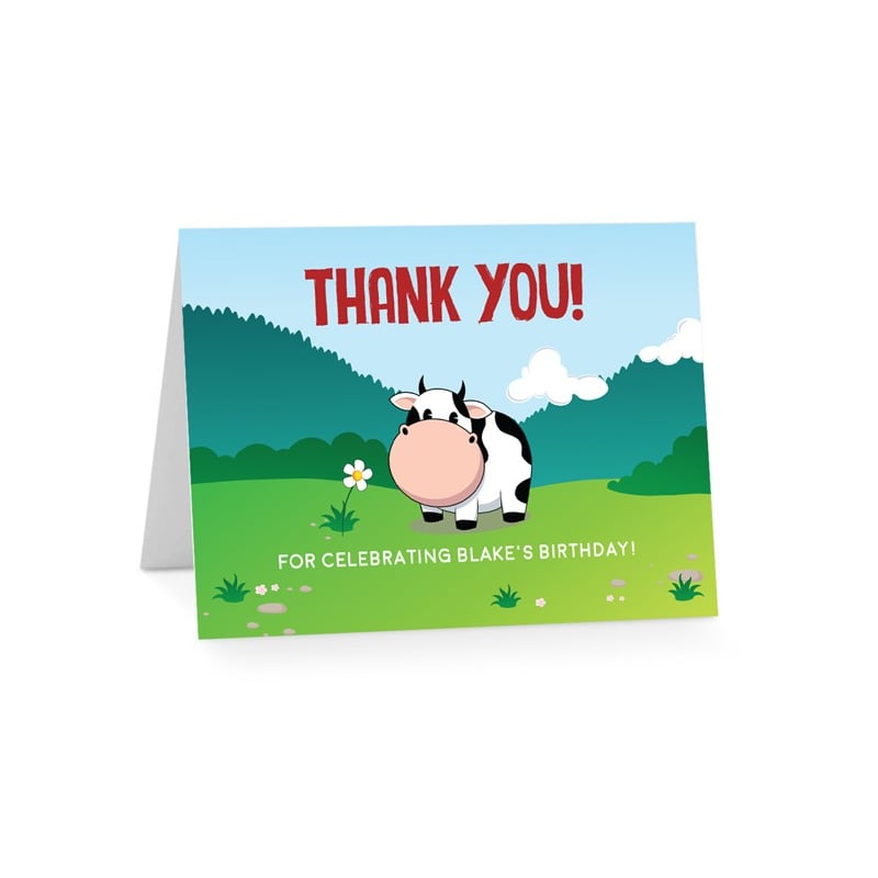 Barnyard Fun Birthday Thank You Cards