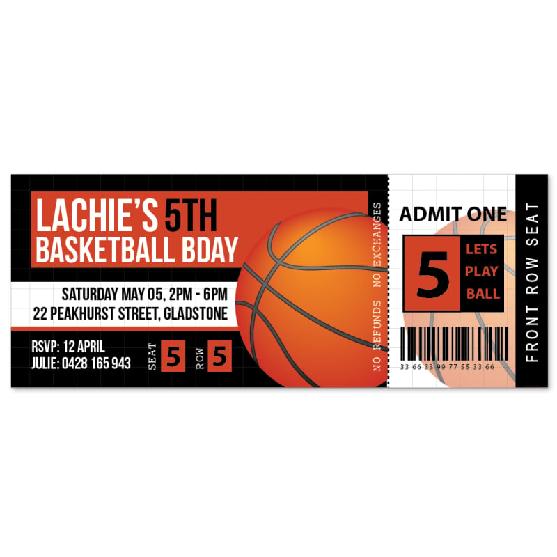 Basketball Birthday Invitations