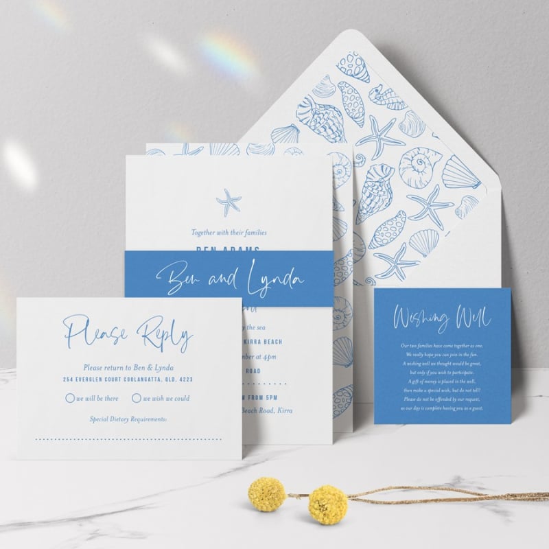 Beach Days Wedding Wishing Well Card