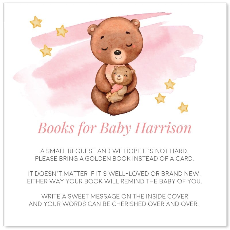 Bear Baby Shower Insert Cards
