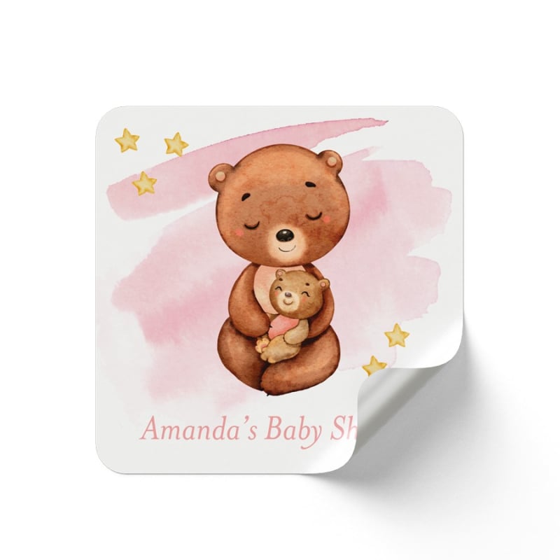 Bear Baby Shower Custom Stickers