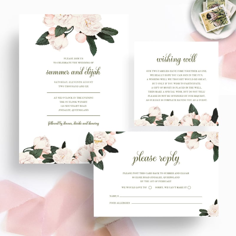 Vintage Roses Wishing Well Card