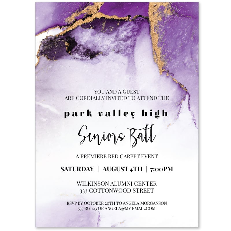 Golden Agate Graduation Invitations