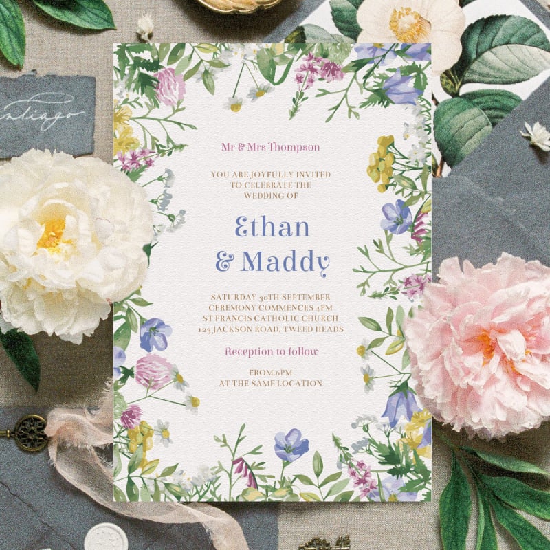 Spring Wildflower Wedding Invitations