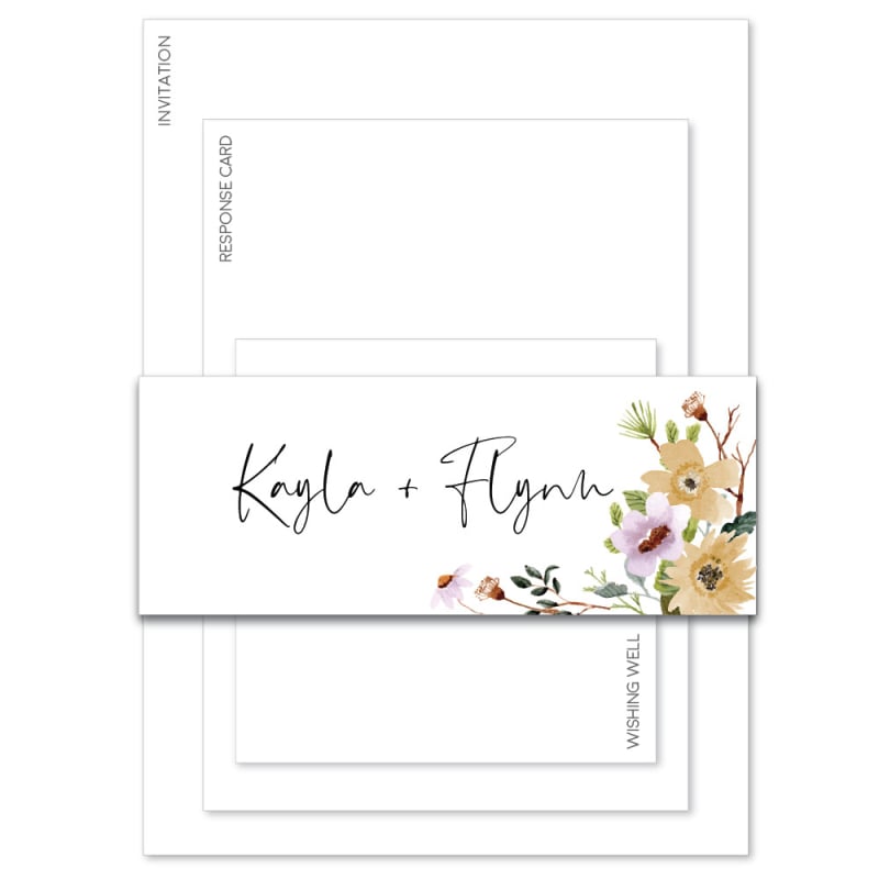 Flower Bed Invitation Belly Band