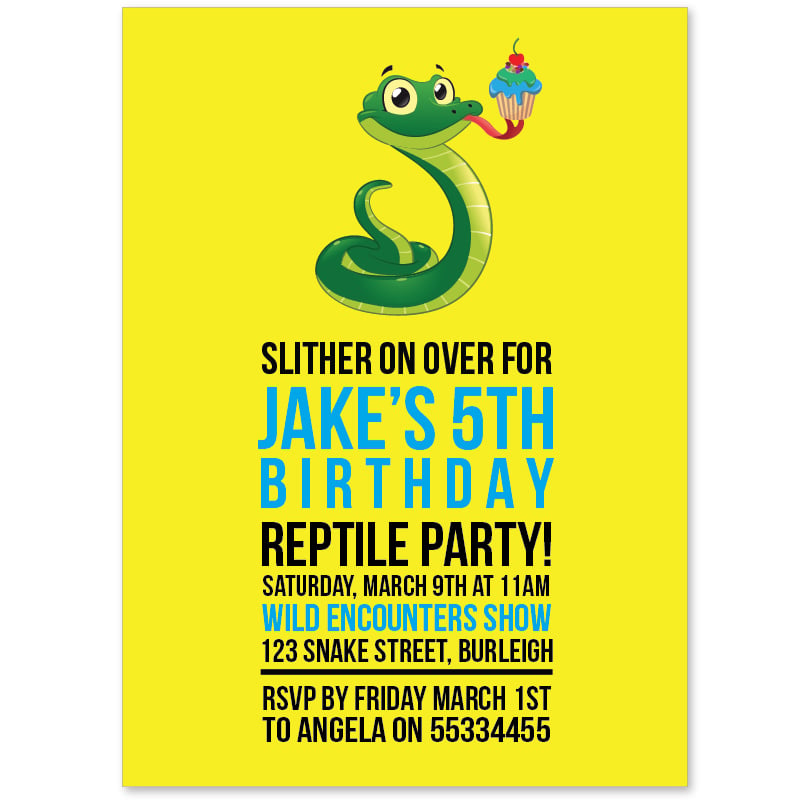 Slither Birthday Invitations
