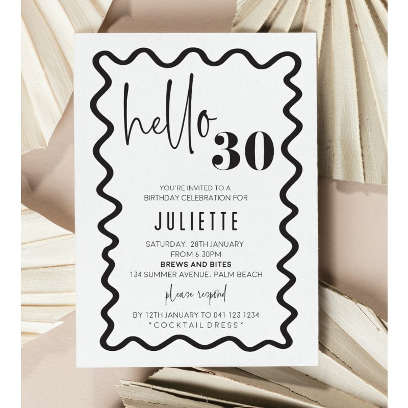 Hello Number Birthday Invitations