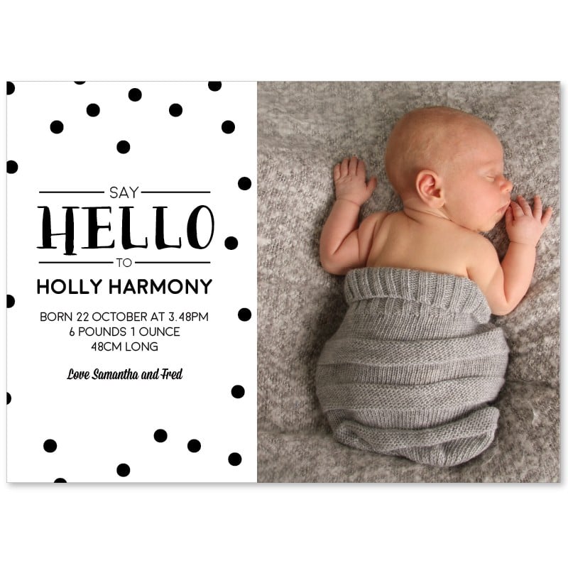 Say Hello To Birth Announcement