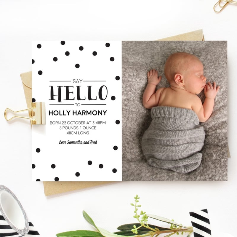 Say Hello To Birth Announcement