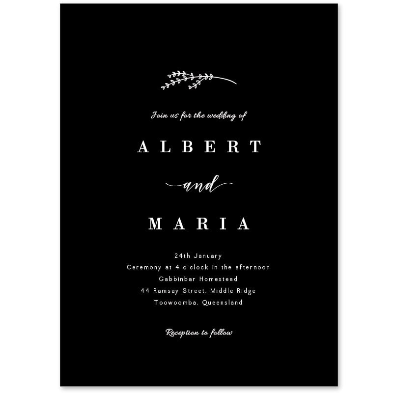 Black and White Wedding Invitations