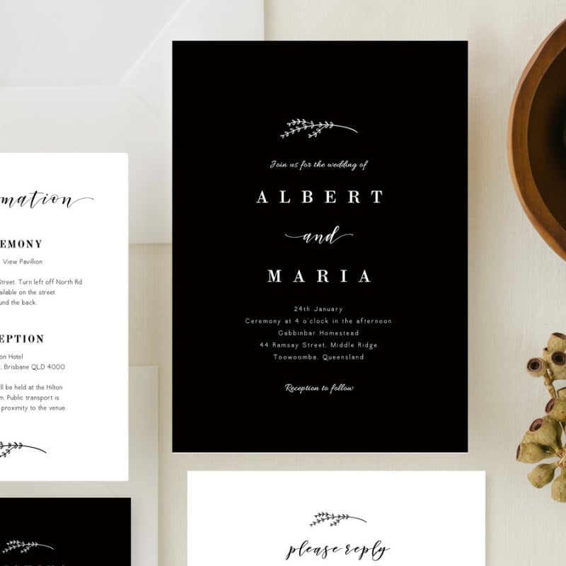 Black and White Wedding Invitations