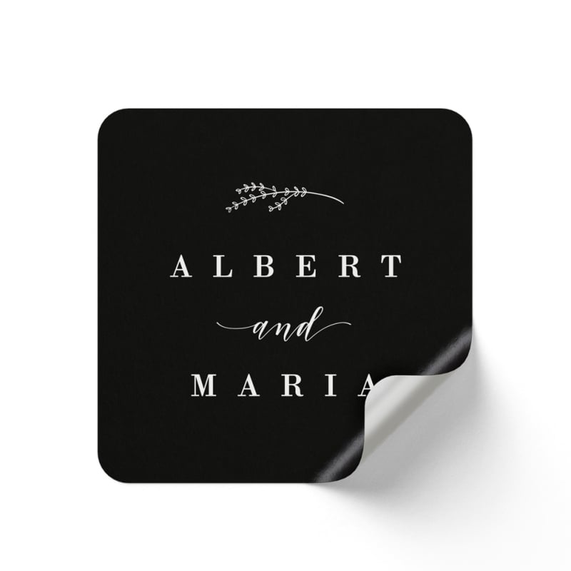 Black and White Wedding Stickers