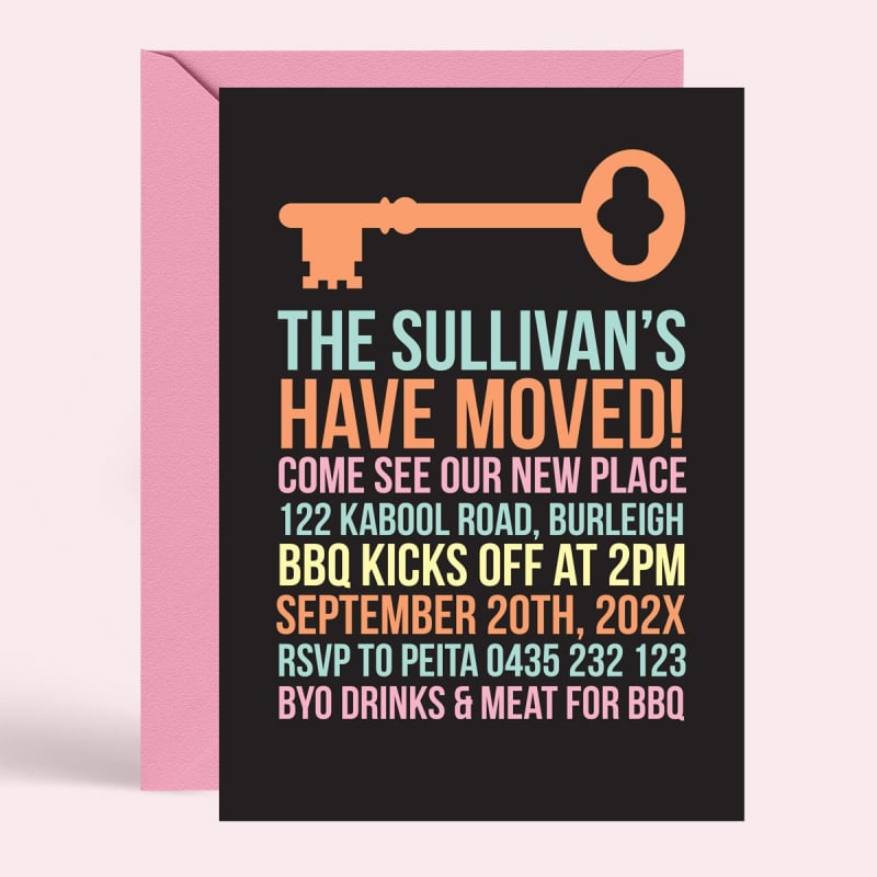 Modern Key Housewarming Invitations