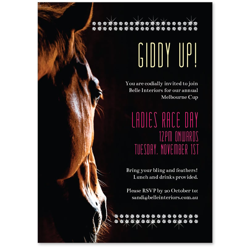 Bling Race Day Invitations