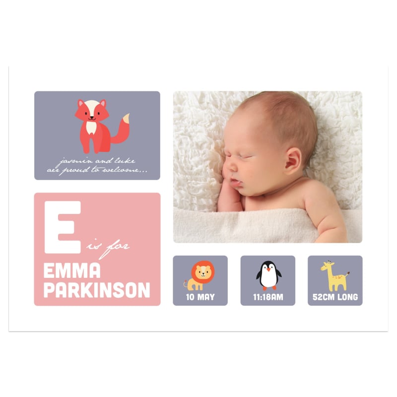 Blocks Birth Announcement Cards