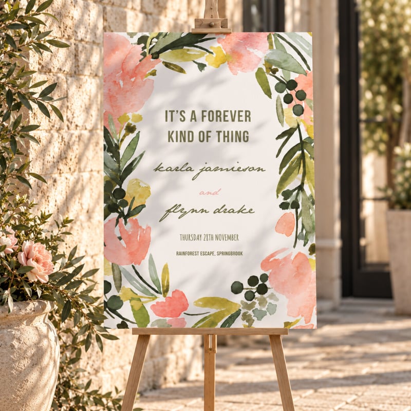 Blooming Wedding Welcome Sign