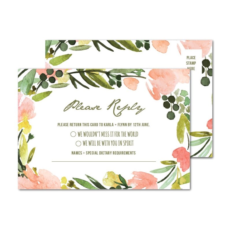 Blooming Wedding Response Card