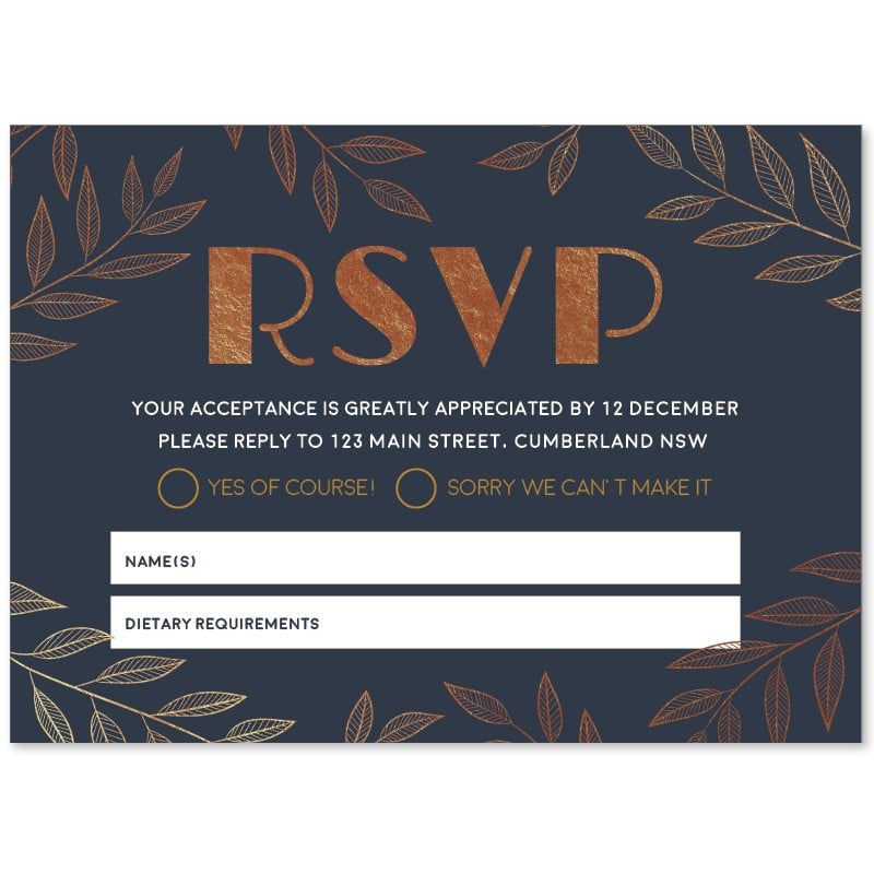 Copper Glow Response Card