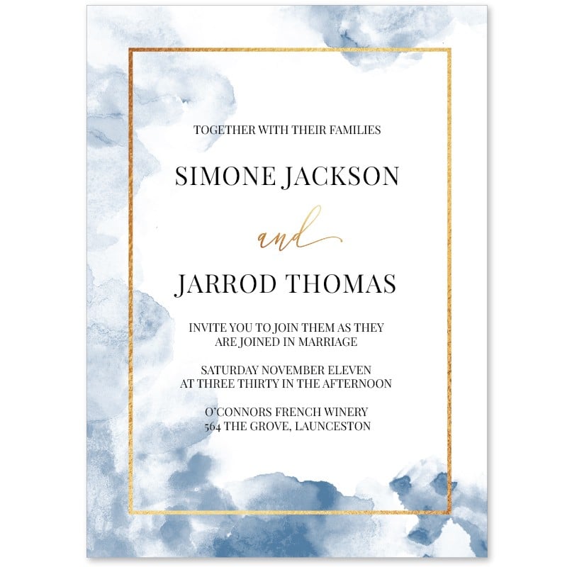 Blue Smoke Wedding Invitations