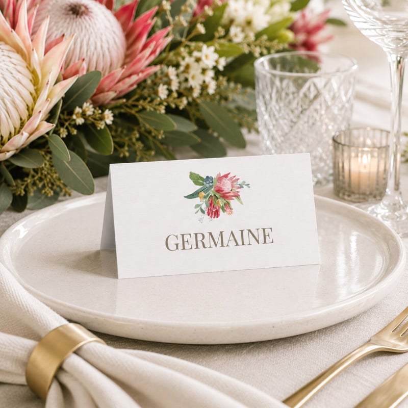 Blushing Bouquet Wedding Placecards