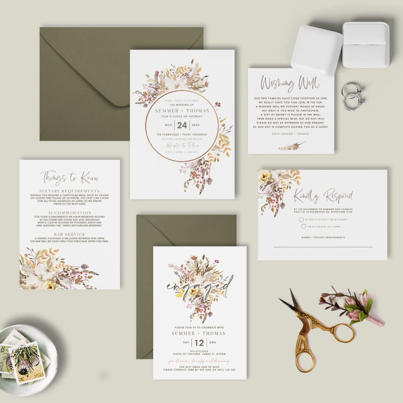 Boho Wedding Information Card 