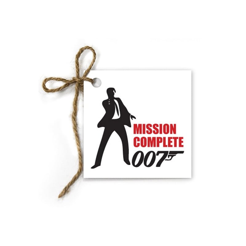 Bond 007 Birthday Gift Tags