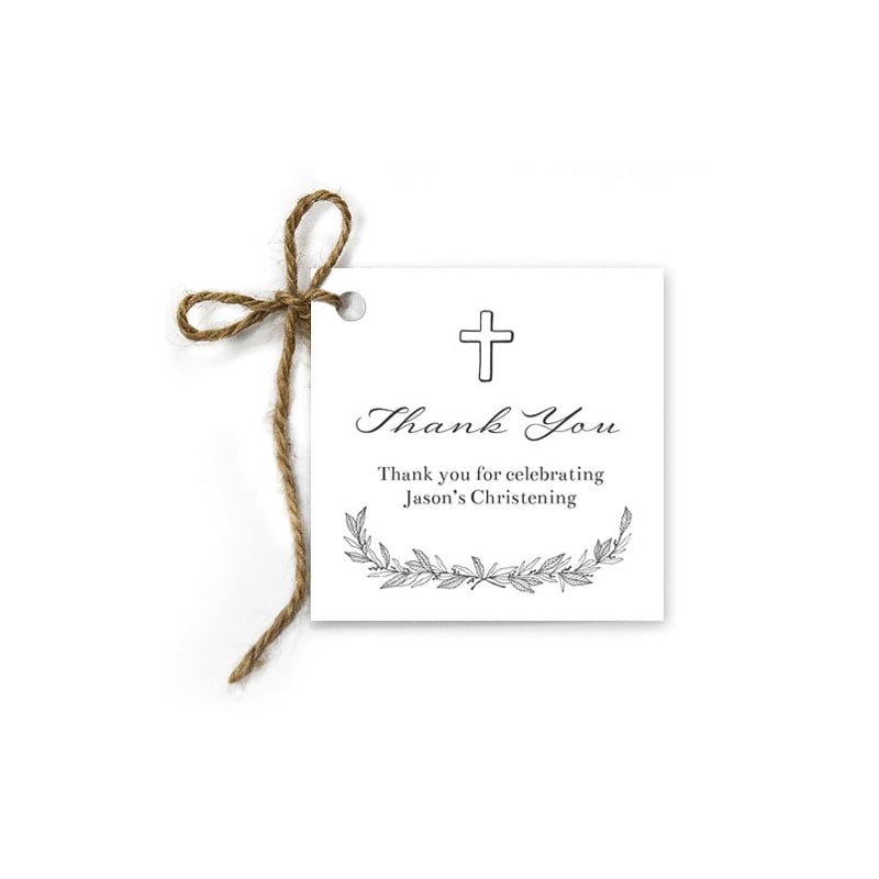 Botanic Border Christening Gift Tags