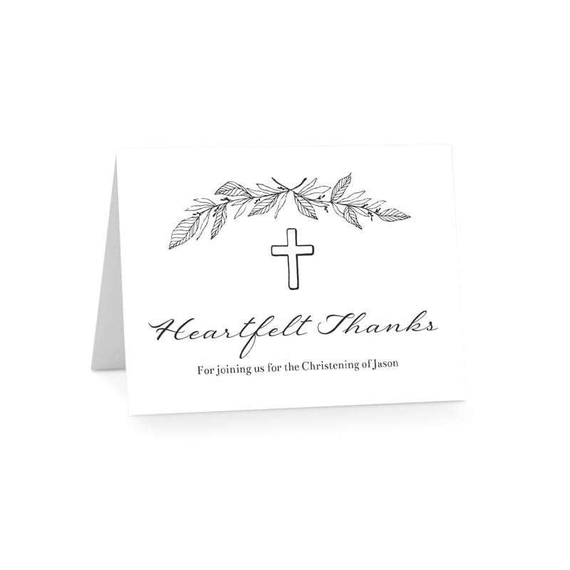 Botanic Border Christening Thank You Cards