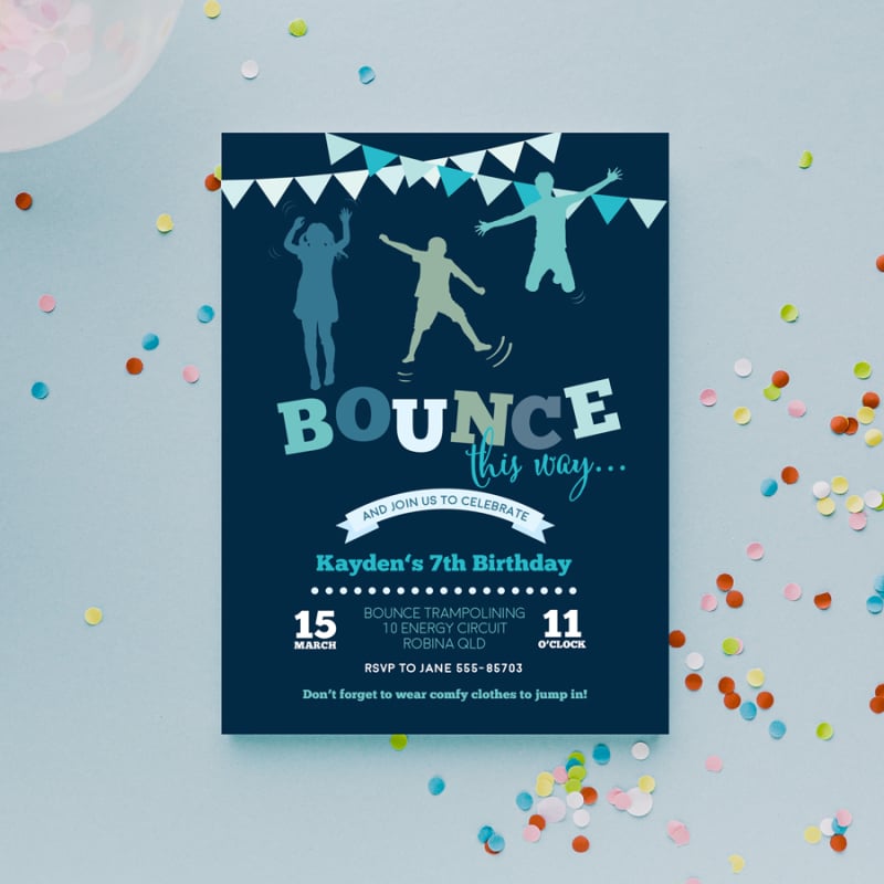 Lets Jump Birthday Invitations