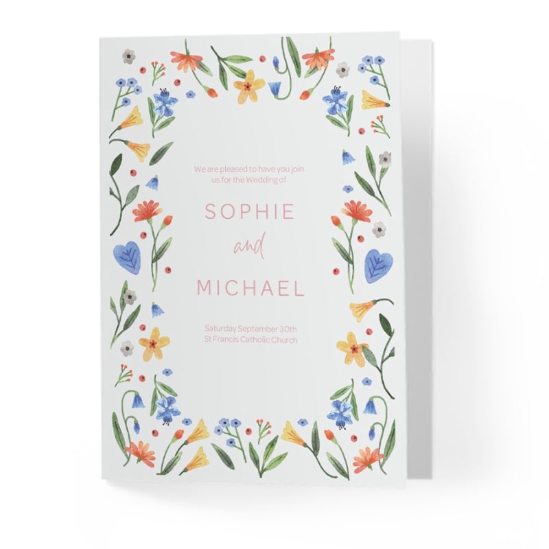Bouquet Wedding Program Booklet Covers