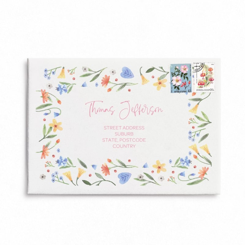 Bouquet Wedding Envelope Addressing