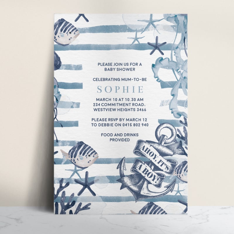 Ahoy Baby Shower Invitations