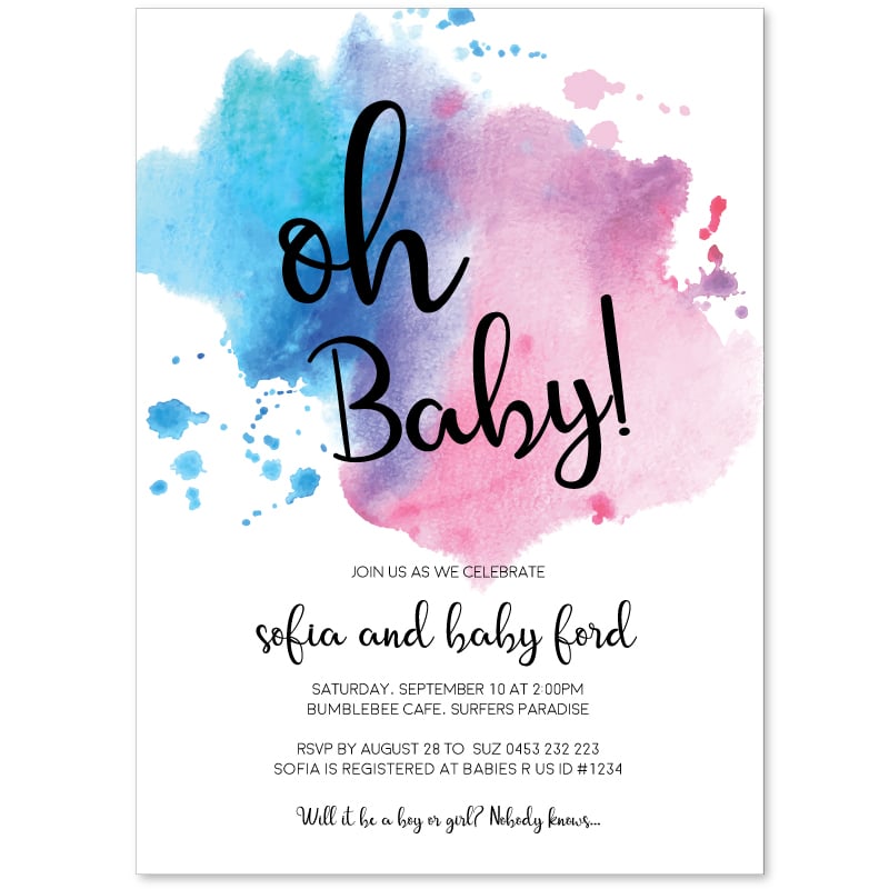 Boy or Girl Baby Shower Invitations