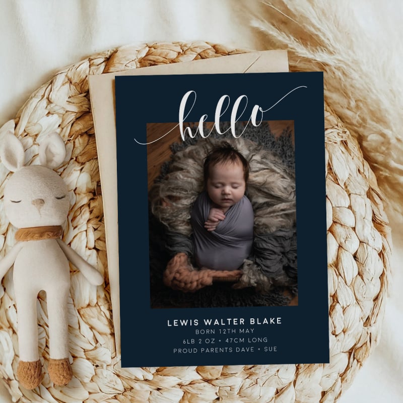 Our Little Guy Birth Announcement Cards
