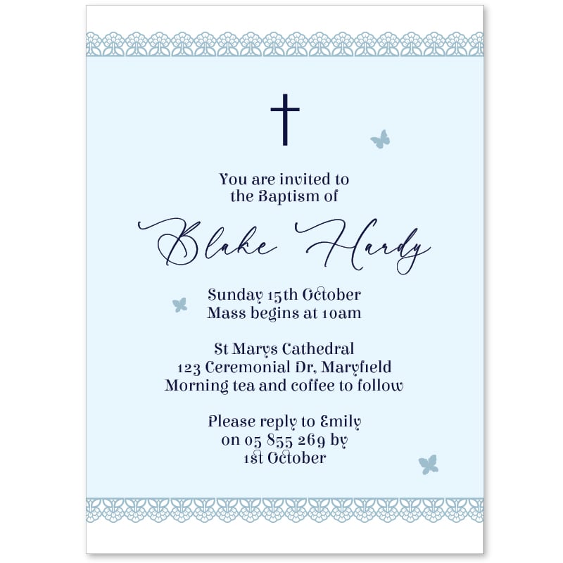 Simplicity Christening Invitations