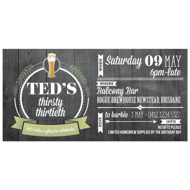 Brewski Birthday Invitations