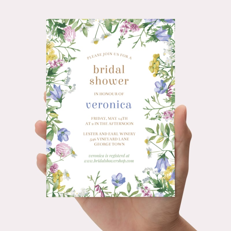 Spring Wildflower Bridal Shower Invitations