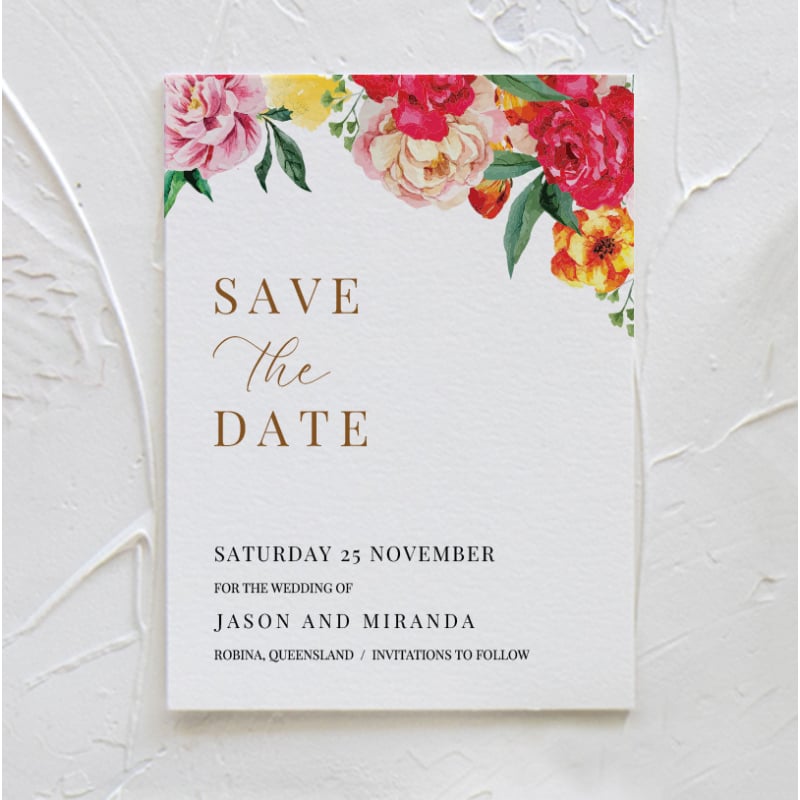 Bright Blooms Save the Date Cards