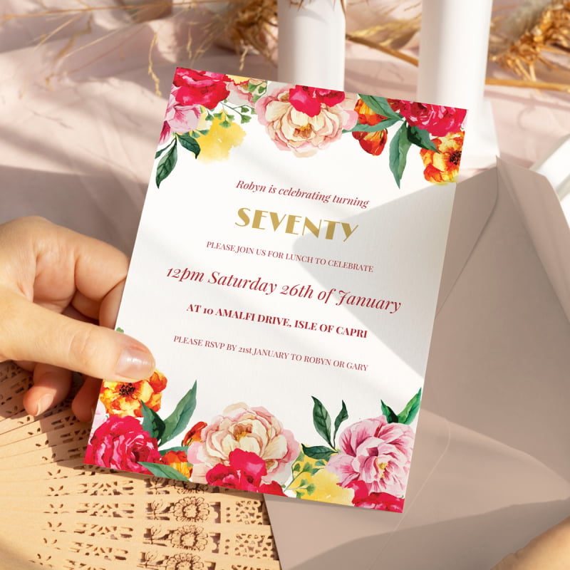 Bright Blooms Birthday Invitations